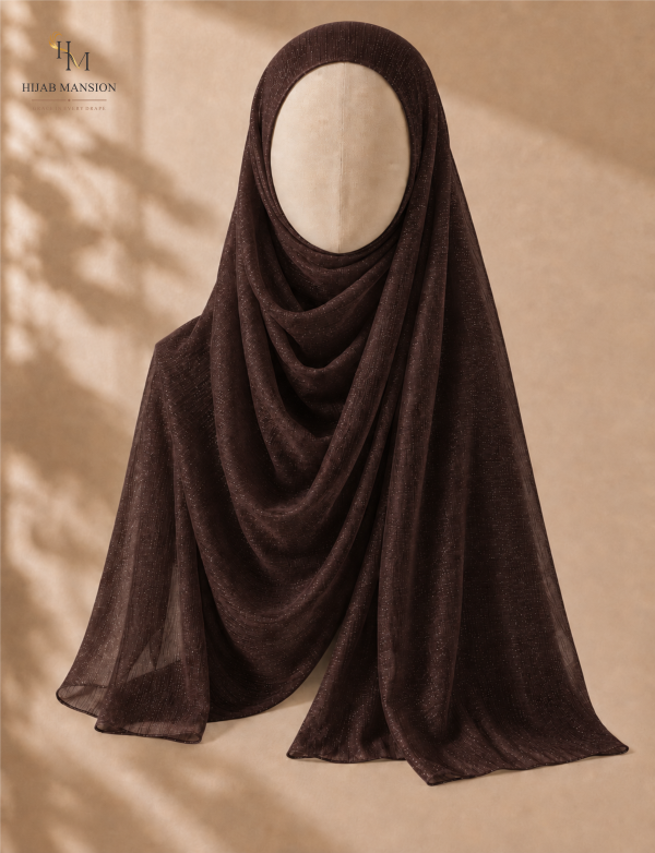 Deep Chocolate Shimmer Chiffon Hijab