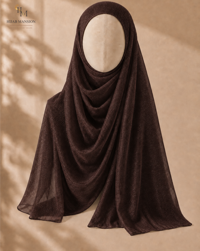 Deep Chocolate Shimmer Chiffon Hijab