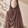 Chiffon C1 Dusty Mauve Chiffon Zari Tilla Hijab