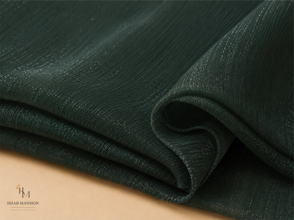 Deep Forest Chiffon Zari Hijab