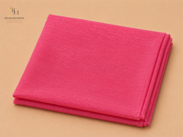 Fuchsia Chiffon Zari Hijab