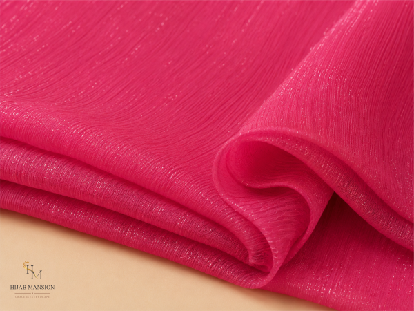 Fuchsia Chiffon Zari Hijab