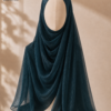 Deep Teal Chiffon Zari Hijab