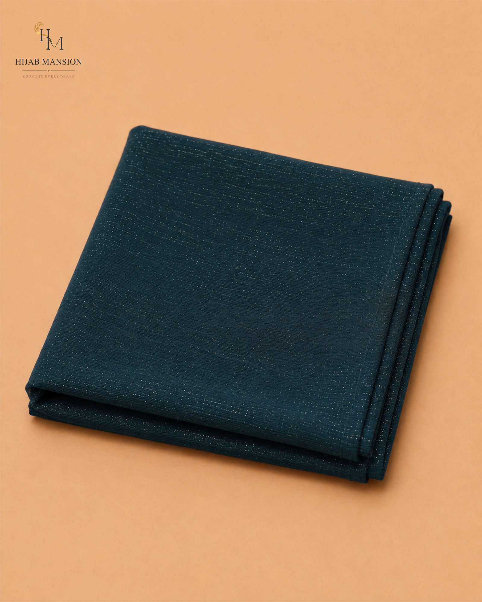 Deep Teal Chiffon Zari Hijab