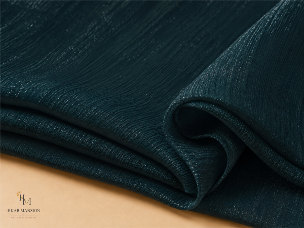 Deep Teal Chiffon Zari Hijab