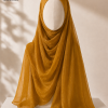Chiffon I1 Golden Mustard Chiffon Zari Tilla Hijab