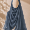 Chiffon J1 Slate Blue Chiffon Zari Hijab