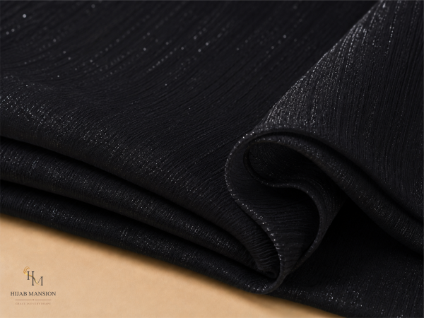 Chiffon K3 Midnight Black Shimmer Chiffon Hijab