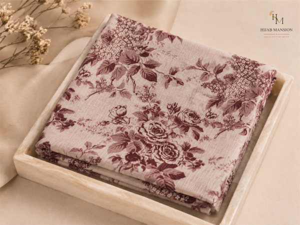 Lawn Print A2 Rosewood Garden Lawn Print Hijab
