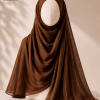 Lawn Zari A1 Elegant Earth Brown Zari Tilla Lawn Hijab