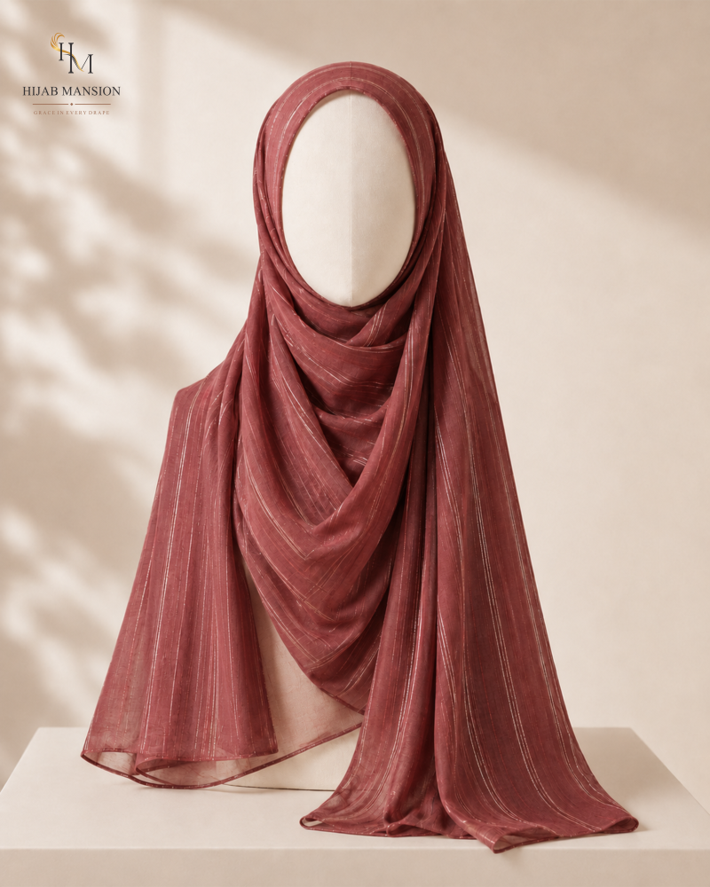 Rosewood Lawn Zari Tilla Hijab