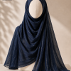 Lawn Zari C1 Midnight Navy Lawn Zari Tilla Hijab