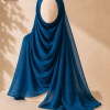 Royal Blue Lawn Zari Tilla Hijab