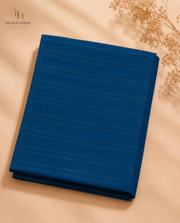 Royal Blue Lawn Zari Tilla Hijab