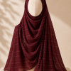 Rich Maroon Zari Tilla Lawn Hijab