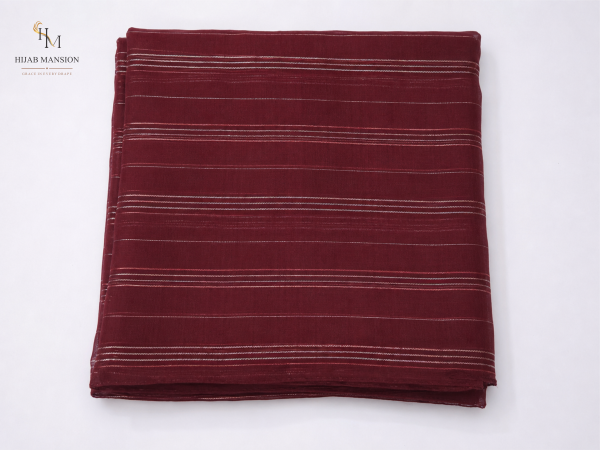 Rich Maroon Zari Tilla Lawn Hijab