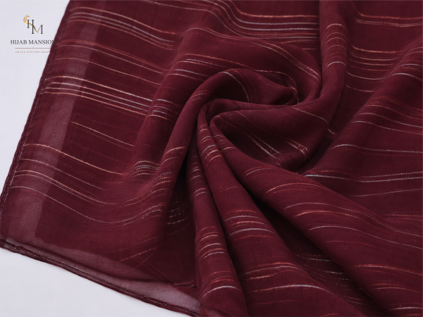 Rich Maroon Zari Tilla Lawn Hijab