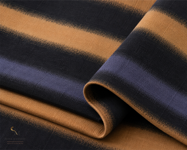Morocco C3 Midnight Navy Caramel Lawn Morocco Print Hijab