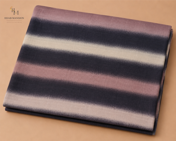 Morocco E2 Dusty Rose Charcoal Lawn Morocco Print Hijab