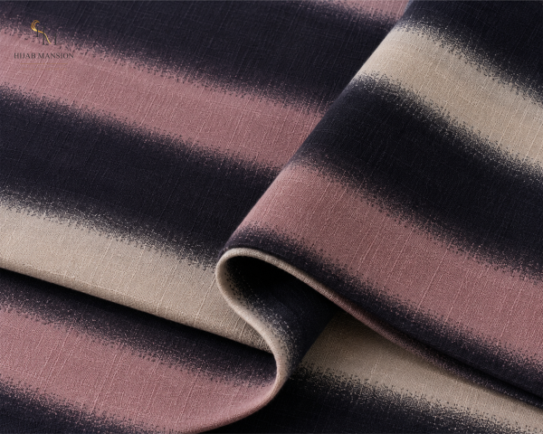 Morocco E3 Dusty Rose Charcoal Lawn Morocco Print Hijab