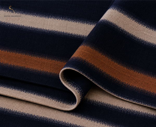 Morocco G3 Navy Mocha Lawn Morocco Print Hijab