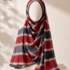 Morocco J1 Crimson Charcoal Lawn Morocco Print Hijab