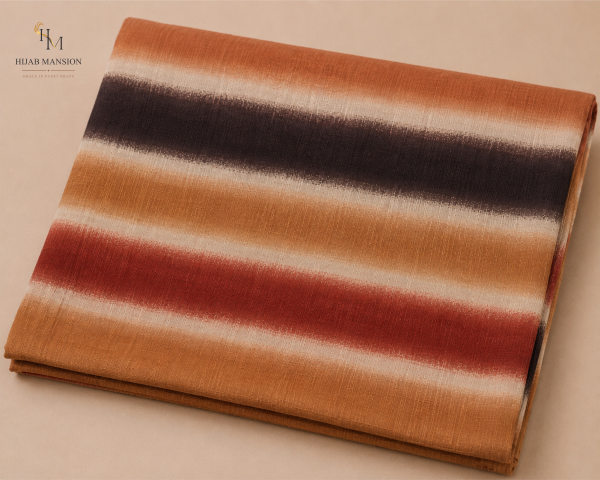 Earthy Stripe Lawn Morocco Print Hijab