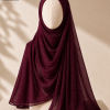 Deep Burgundy Chiffon Zari Hijab