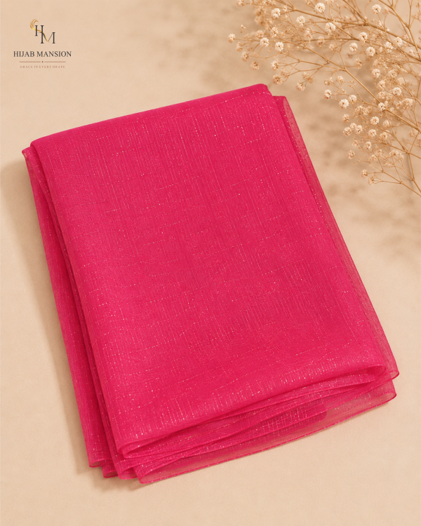 chiffon Y2 Vibrant Fuchsia Chiffon Zari Hijab